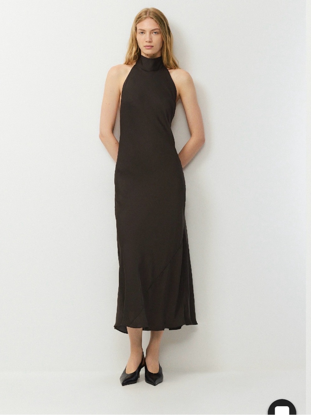 Aritzia Ten Tidal Satin Halter Dress